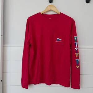 Women’s Vineyard Vines Red Long Sleeve T Shirt Size Small S
